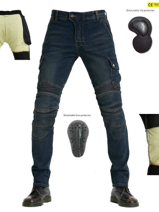Kevlar Motorcycle Jeans - Motorcycle Riding Pants with Armor And Aramid Protection Lining