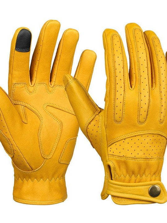 Motorcycle Riding Gloves-Sheepskin Retro Outdoor Style