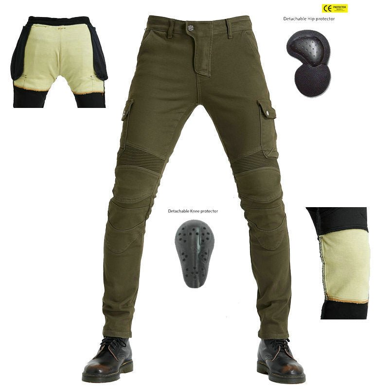 Motorcycle Riding Jeans Kevlar Motorbike Racing Pants with Removable A
