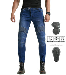 Motorcycle riding pants with Armor - Heavy duty Denim Style - AMZ Rider Wear™-Motorcycle Pants